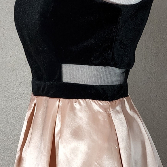 Windsor Dress Sleeveless Pleated Cut Out Velvet and Satin Champagne Size… - Picture 7 of 17